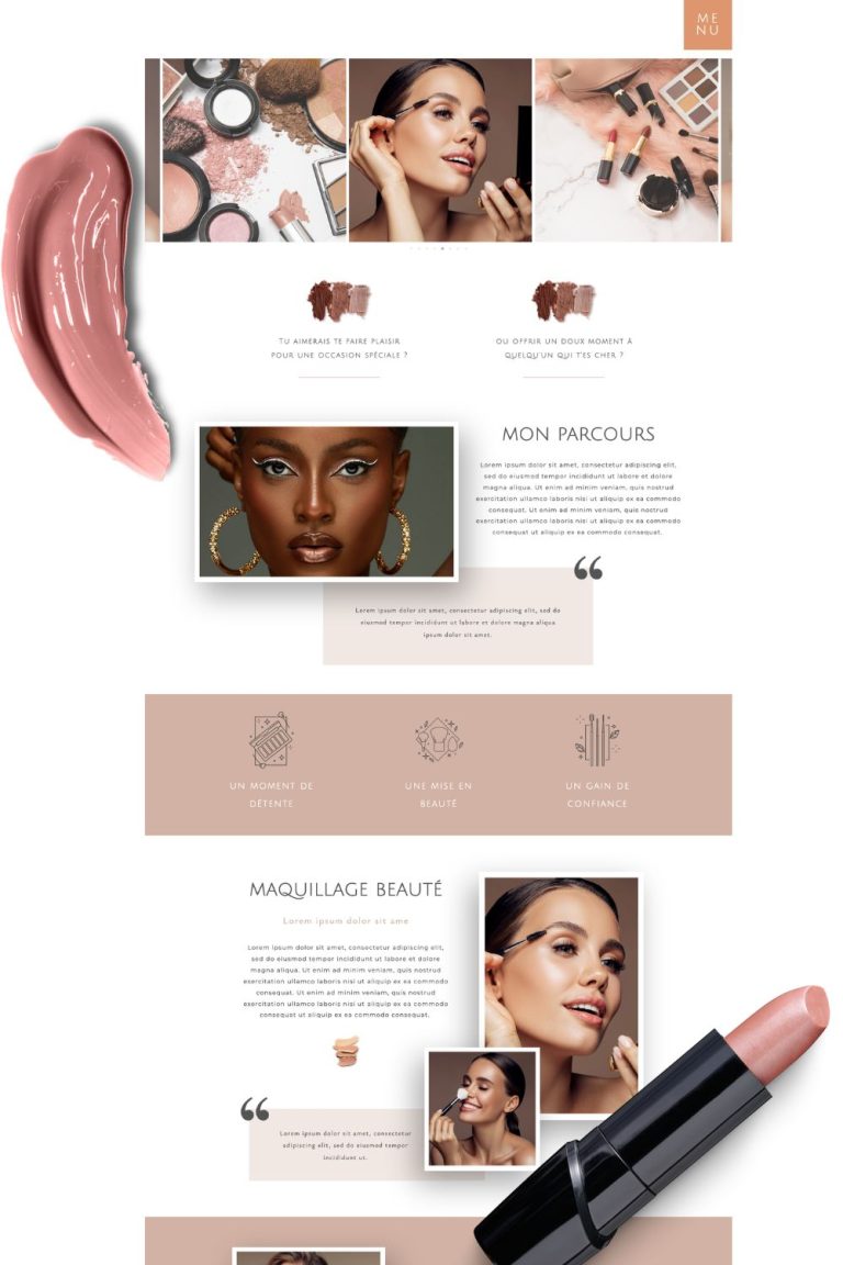 site web esthéticienne ou maquilleuse professionnelle